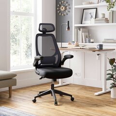 Офисный стул с регулируемыми подлокотниками, цвет черный цена и информация | Офисные кресла | kaup24.ee