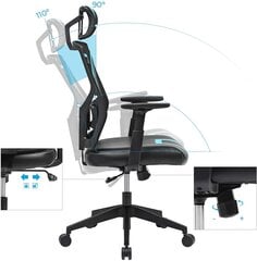 Ergonoomiline kontoritool, must/sinine цена и информация | Офисные кресла | kaup24.ee