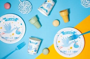 Одноразовые бумажные тарелки Baby Shower «It`s a Boy», 18 см, 6 шт, 8228 цена и информация | Праздничная одноразовая посуда | kaup24.ee