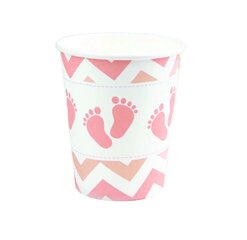 Одноразовые бумажные стаканчики Baby Shower, 220 мл, 6 шт, цвет: розовый, 6225 цена и информация | Праздничная одноразовая посуда | kaup24.ee