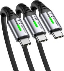 INIU кабель USB-C на USB-A, 0.5м/1м/3м, 3 шт. цена и информация | Кабели для телефонов | kaup24.ee