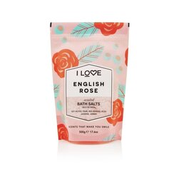 Успокаивающая и расслабляющая соль для ванн English Rose I Love Scented Bath Salts, 500 г цена и информация | Масла, гели для душа | kaup24.ee