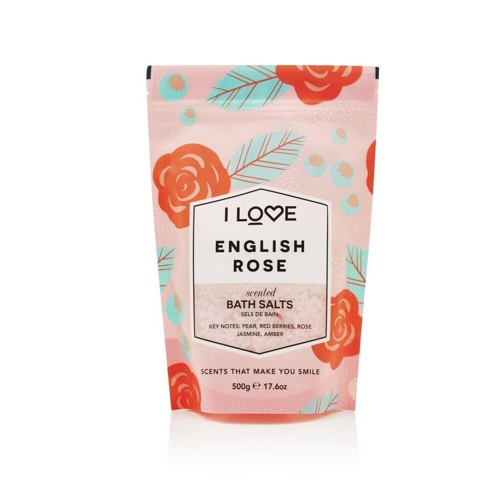 Rahustav ja lõõgastav vannisool English Rose I Love Scented Bath Salts, 500g цена и информация | Dušigeelid, õlid | kaup24.ee