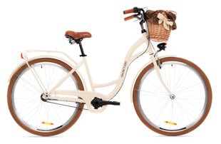 Jalgratas Goetze 28 3SP koos punutud korvi ja sisuga, kreem/pruun цена и информация | Велосипеды | kaup24.ee