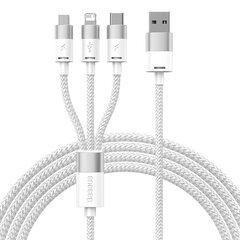 Baseus StarSpeed Series, USB-C + Micro + Lightning 3,5A, 1.2m hind ja info | Mobiiltelefonide kaablid | kaup24.ee