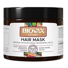 Intensiivselt taastav juuksemask õunaäädikaga L'biotica Biovax Botanic Hair Mask, 250ml цена и информация | Маски, масла, сыворотки | kaup24.ee