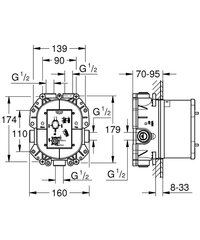 Встроенный универсальный термостат I-box Grohe Rapido T 35500000 цена и информация | Аксессуары для душа, смесителей | kaup24.ee