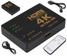 Переключатель HDMI 4K с дистанционным управлением цена и информация | Адаптеры и USB-hub | kaup24.ee