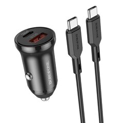 Автомобильная зарядка Borofone BZ18A USB-A/Type-C PD20W+QC3.0 + Type-C черная цена и информация | Зарядные устройства для телефонов | kaup24.ee