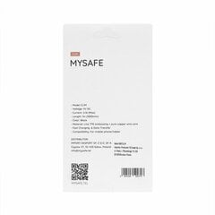 Laadimisjuhe Mysafe CL1M Lightning 1.0m must hind ja info | Mobiiltelefonide kaablid | kaup24.ee