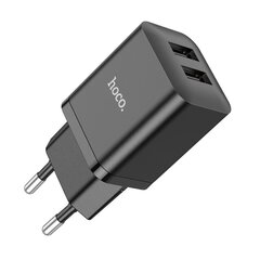 Сетевая зарядка Hoco N25 2xUSB-A (2.1A) + Type-C черная цена и информация | Зарядные устройства для телефонов | kaup24.ee