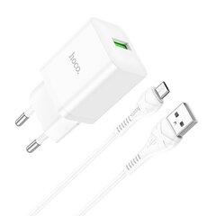 Сетевая зарядка Hoco N26 USB-A Quick Charge 3.0 18W + MicroUSB белая цена и информация | Зарядные устройства для телефонов | kaup24.ee