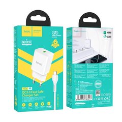 Сетевая зарядка Hoco N26 USB-A Quick Charge 3.0 18W + MicroUSB белая цена и информация | Зарядные устройства для телефонов | kaup24.ee