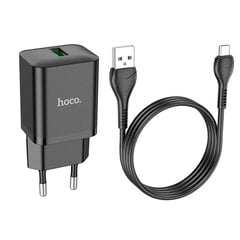 Laadija Hoco N26 USB-A Quick Charge 3.0 18W + MicroUSB must hind ja info | Mobiiltelefonide laadijad | kaup24.ee