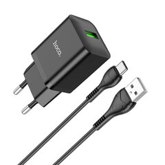 Laadija Hoco N26 USB-A Quick Charge 3.0 18W + Type-C must hind ja info | Mobiiltelefonide laadijad | kaup24.ee