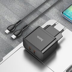 Сетевая зарядка Hoco N29 PD35W c 2 Type-C + Type-C, черная цена и информация | Зарядные устройства для телефонов | kaup24.ee