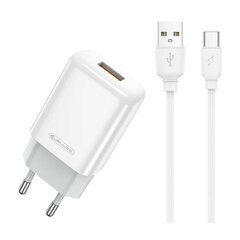 Laadija Jellico EU01 2.4A USB + Type-C valge hind ja info | Mobiiltelefonide laadijad | kaup24.ee