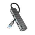 Адаптер Hoco HB23 Easy View Type-C to HDMI+USB3.0+USB2.0+RJ45+PD серый