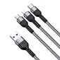 Laadimisjuhe DUZZONA A3 3in1 microUSB-Lightning-Type-C 2.4A 1.2m hall hind ja info | Mobiiltelefonide kaablid | kaup24.ee