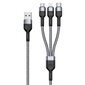 Laadimisjuhe DUZZONA A3 3in1 microUSB-Lightning-Type-C 2.4A 1.2m hall hind ja info | Mobiiltelefonide kaablid | kaup24.ee