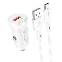 Автомобильная зарядка Borofone BZ18 Quick Charge 3.0 18W + MicroUSB черная цена и информация | Зарядные устройства для телефонов | kaup24.ee