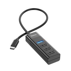 USB jagaja Hoco HB25 Easy mix 4-in-1 converter Type-C to 1xUSB3.0+3 x USB 2.0, must цена и информация | Адаптеры и USB-hub | kaup24.ee