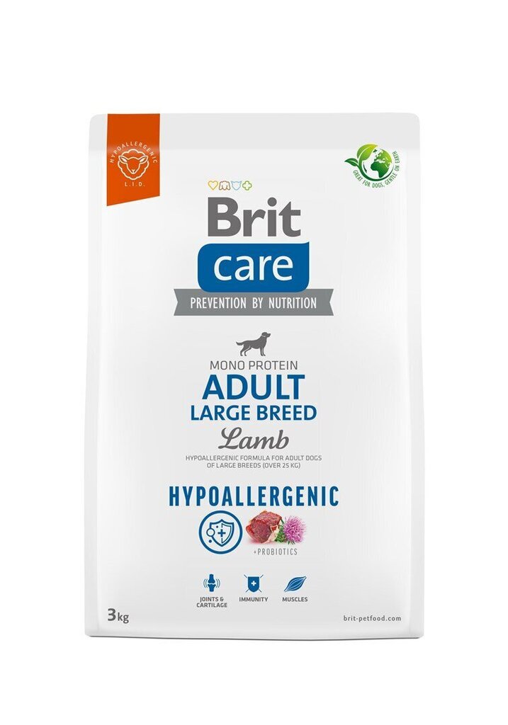 Brit Care Hypoallergenic suurt tõugu koertele koos lambalihaga, 3 kg цена и информация | Kuivtoit koertele | kaup24.ee