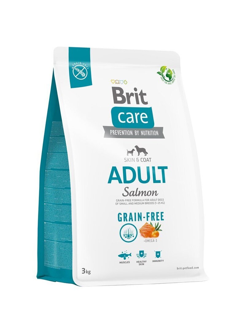 Brit Care Grain-Free Adult Salmon koeratoit 3kg цена и информация | Kuivtoit koertele | kaup24.ee