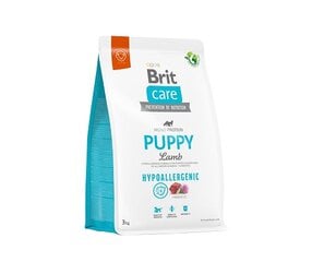 Brit Care Hypoallergenic kuivtoit noortele kutsikatele lambalihaga, 3 kg (uus pakend) hind ja info | Kuivtoit koertele | kaup24.ee