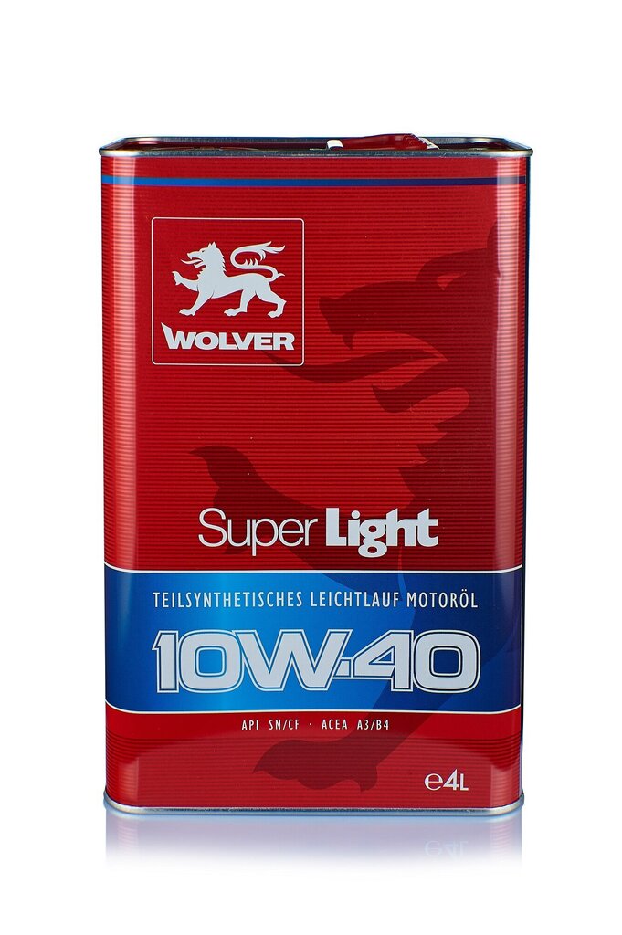 Wolver Super Light sünteetiline mootoriõli, 10W-40, 4L hind ja info | Mootoriõlid | kaup24.ee