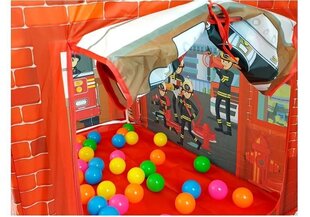 Laste tuletõrjemaja koos pallidega Lean Toys, punane hind ja info | Poiste mänguasjad | kaup24.ee