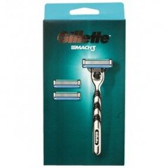 Gillette Mach3 raseerija + 2 asenduspead цена и информация | Косметика и средства для бритья | kaup24.ee