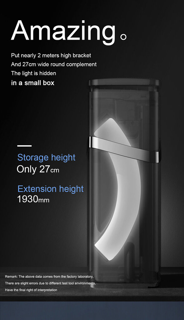 Kokkupandav rõngas LED-valgusti sisseehitatud alusega 2m, 4000mAh aku, Cyke YY-1 ("Ring fill light") hind ja info | Fotovalgustuse seadmed | kaup24.ee