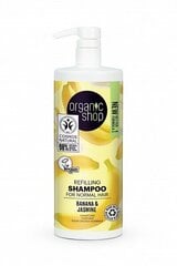 Organic Shop šampoon normaalsetele juustele, banaan ja jasmiin, 1000ml hind ja info | Šampoonid | kaup24.ee