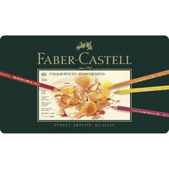 Kunstniku värvipliiatsid Faber-Castell Polychromos, 60-värvi hind ja info | Kunstitarbed, voolimise tarvikud | kaup24.ee