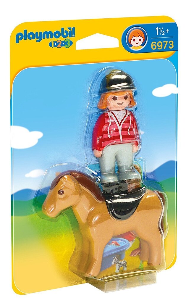 6973 PLAYMOBIL® 1.2.3 Hobune ratsutajaga цена и информация | Klotsid ja konstruktorid | kaup24.ee