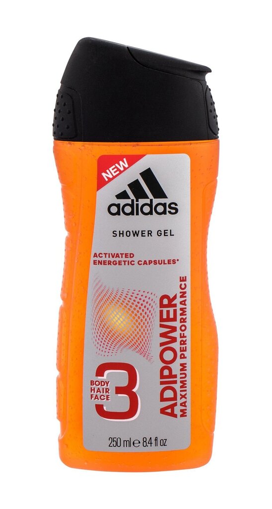 Dušigeel Adidas AdiPower 3in1 250 ml hind ja info | Dušigeelid, õlid | kaup24.ee