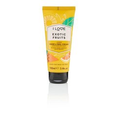 Niisutav käte- ja küünekreem Exotic Fruit I Love, 100ml цена и информация | Кремы, лосьоны для тела | kaup24.ee