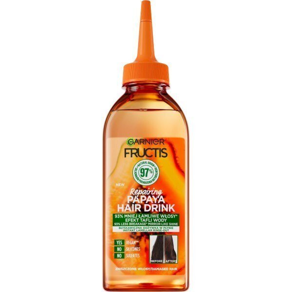 Vedel juuksepalsam Garnier Papaya Hair Drink, 200 ml hind ja info | Juuksepalsamid | kaup24.ee