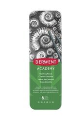 Карандаши для рисования Derwent Academy, 6 банок цена и информация | Письменные принадлежности | kaup24.ee