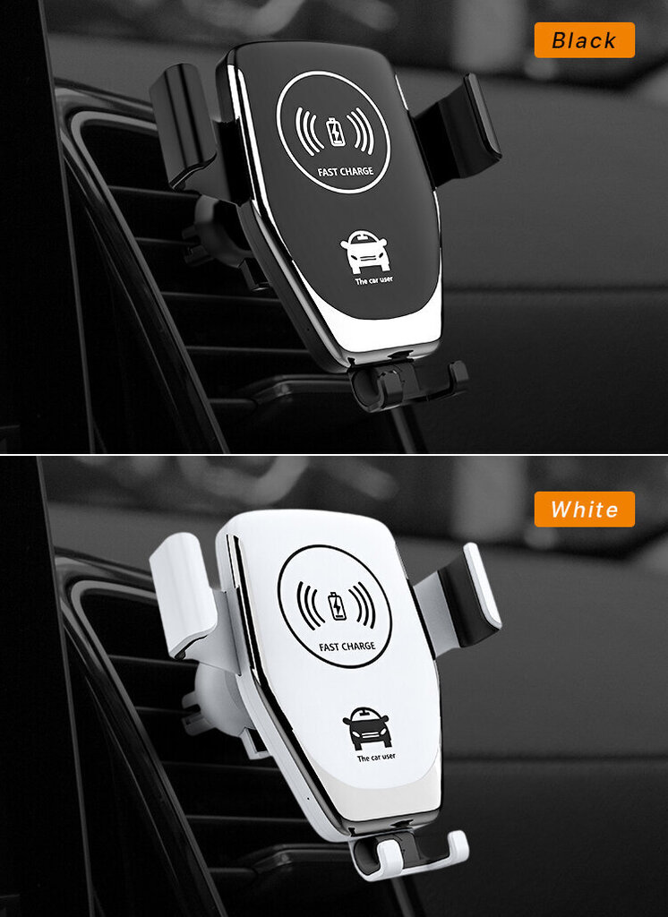 2in1 telefonihoidja ja juhtmevaba laadija; Autotelefoni hoidik ja juhtmeta laadija; Car phone holder and charger, LIVMAN D-01 цена и информация | Mobiiltelefonide hoidjad | kaup24.ee