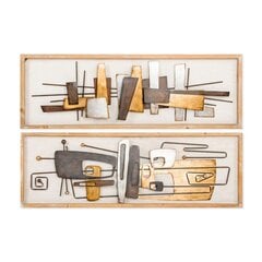 Seinakaunistus DKD Home Decor Abstraktne Kuldne Metall Mitmevärviline Kaasaegne Kask (120 x 40 x 5,5 cm) (2 Ühikut) hind ja info | Sisustuselemendid | kaup24.ee