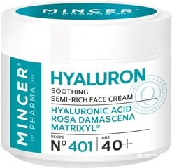 Rahustav näokreem Mincer Pharma Hyaluron 40+ 50 ml цена и информация | Кремы для лица | kaup24.ee