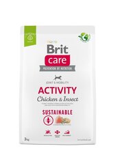 Brit Care Sustainable Activity Chicken&Insect koeratoit 3kg цена и информация | Сухой корм для собак | kaup24.ee