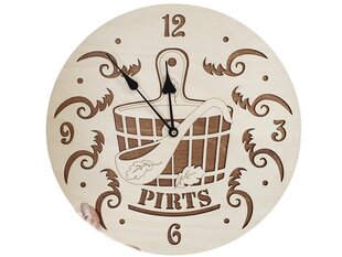 Деревянные настенные часы для бани с надписью «Pirts» цена и информация | Часы | kaup24.ee