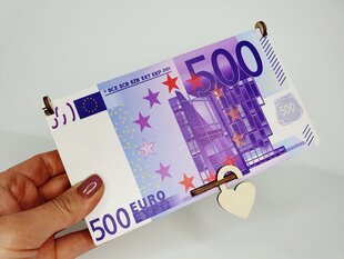 Подарочная коробочка для денег с цветным изображением купюры 500 евро цена и информация | Другие оригинальные подарки | kaup24.ee