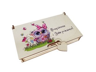 Подарочная коробочка для денег с изображением совёнка и надписью «Поздравляем с Днём Рождения!» цена и информация | Другие оригинальные подарки | kaup24.ee