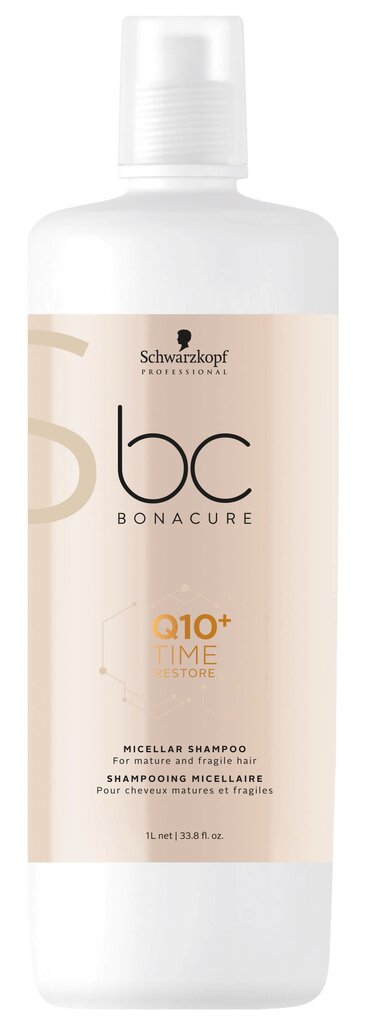 Schwarzkopf BC Bonacure Q10+ Time Restore šampoon, 1000 ml hind ja info | Šampoonid | kaup24.ee
