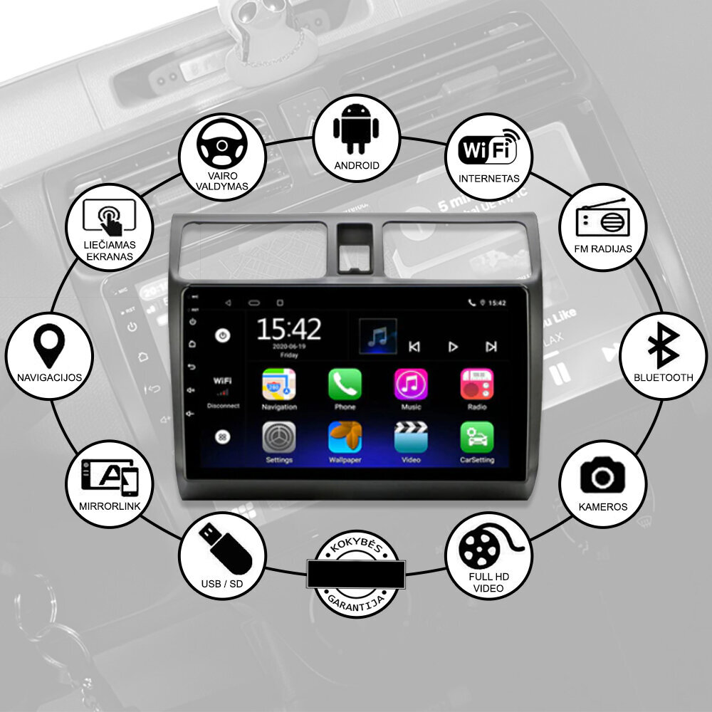 Suzuki Swift 2003-10 Android multimeedia tahvelarvuti 10" ekraan Ekraan Autoraadio GPS/WIFI/Bluetooth hind ja info | Autoraadiod, multimeedia | kaup24.ee