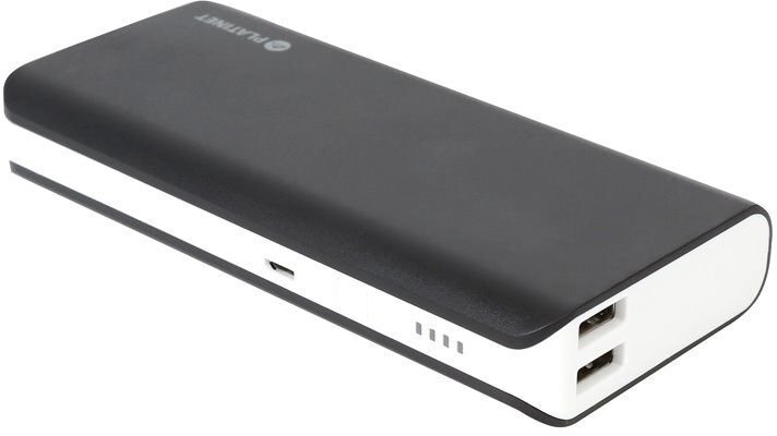 Kaasaskantav väline aku Platinet 10000mAh, sobib 2 x USB, must hind ja info | Akupangad | kaup24.ee